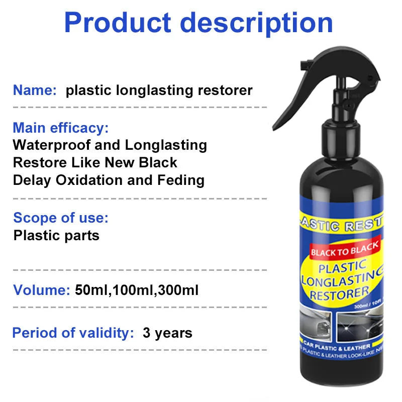 Car Plastic and Rubber Restorer Coating Agent