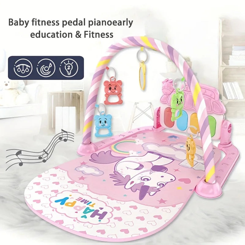 Baby fitness stand pedal piano toy