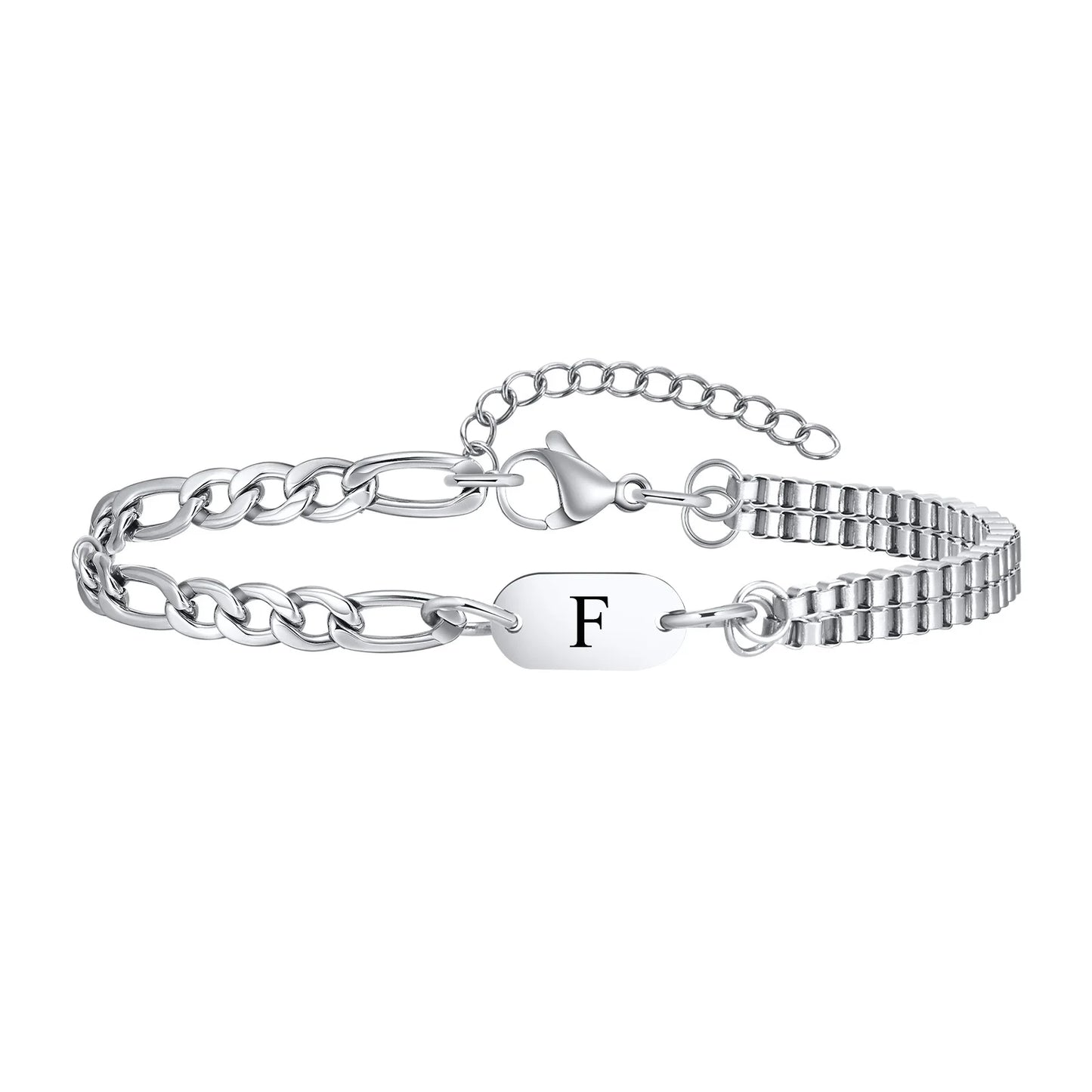 Vnox A-Z Initial Bracelets for Men Women