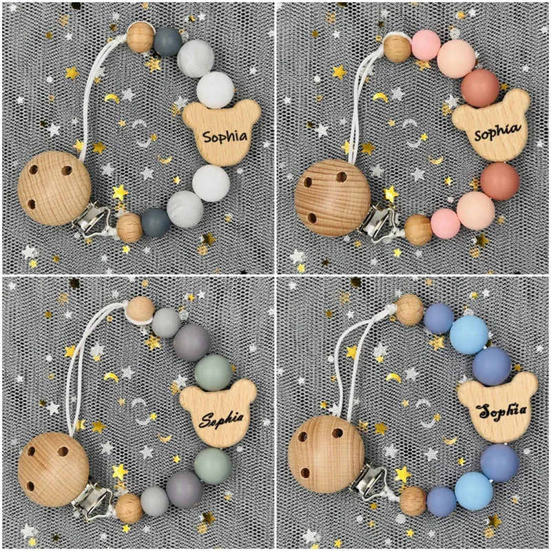 Baby Pacifier Chain Clip Silicone Bead