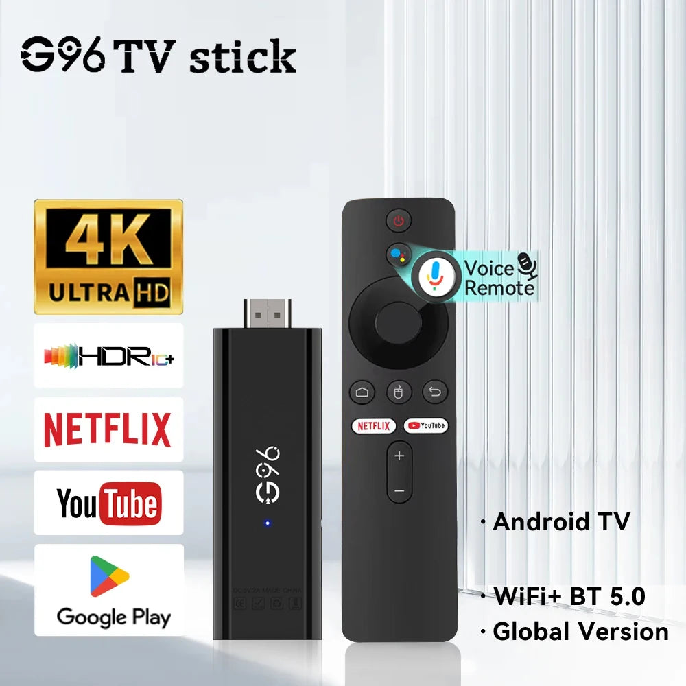 Mini 8K HDR10+ Smart TV Stick BT Voice Assistant