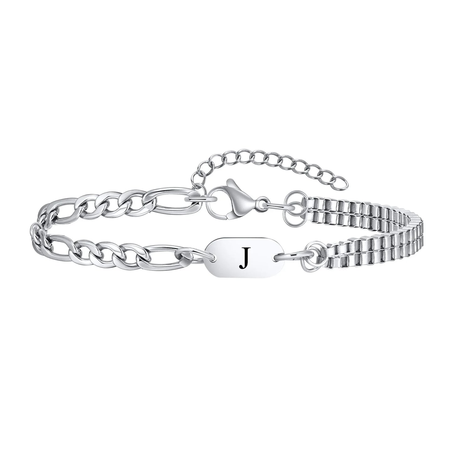 Vnox A-Z Initial Bracelets for Men Women