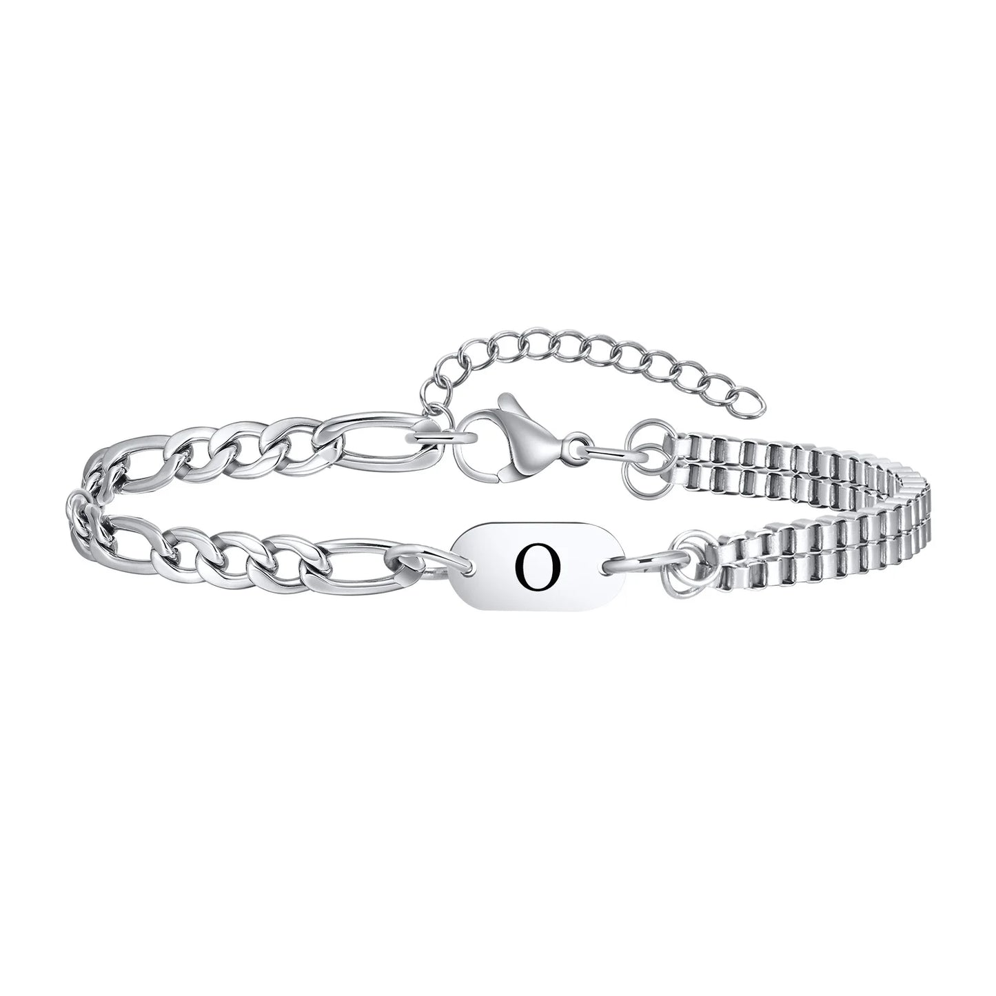 Vnox A-Z Initial Bracelets for Men Women